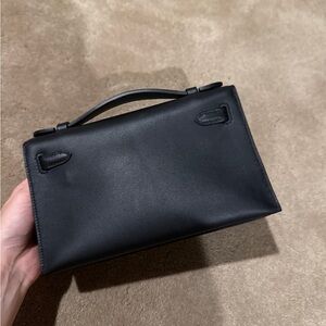 Elegant Black Leather Clutch